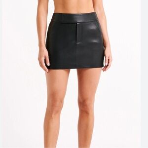 Meshki Kristen Faux Leather Mini Skirt